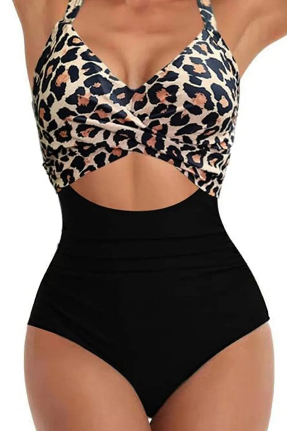 Crisscross Cutout Tied One-Piece Swimsuit