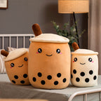 Boba Tea Plush Pillow - Cute Bubble Tea Stuffed Animal Cushion for Kids & Adults