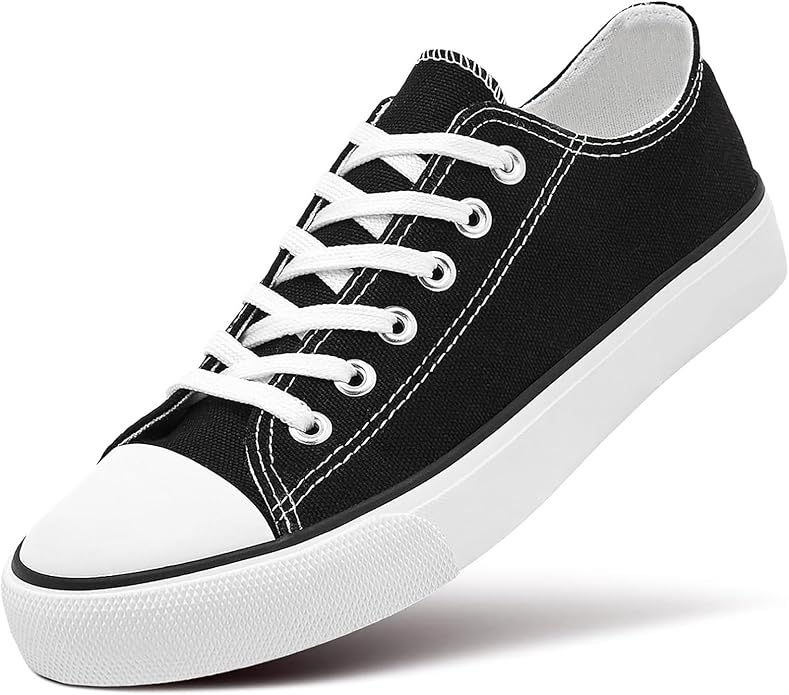 Women's Classic Low-Top Canvas Lace-Up Sneakers | Vulcanized Sole, Washable, US 5–11