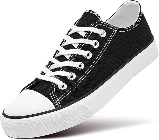 Women's Classic Low-Top Canvas Lace-Up Sneakers | Vulcanized Sole, Washable, US 5–11
