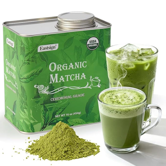 Eastsign Ceremonial Grade Matcha Powder – USDA Organic, 16 oz