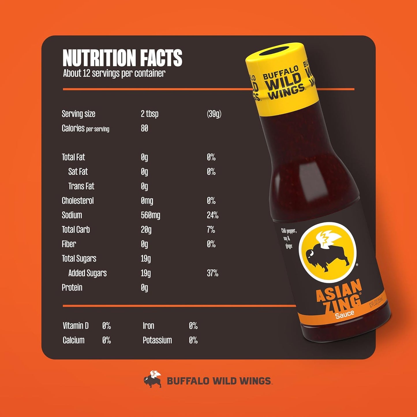 Buffalo Wild Wings Asian Zing Sauce, 12 fl. oz. – Sweet Chili Wing Sauce