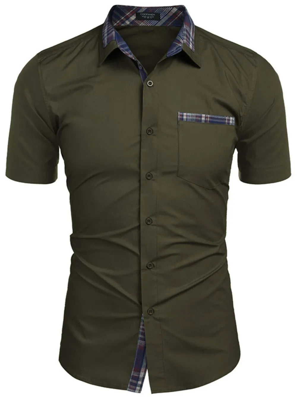 Men's Short Sleeve Button-Up Shirt – Soft 100% Cotton Casual Top