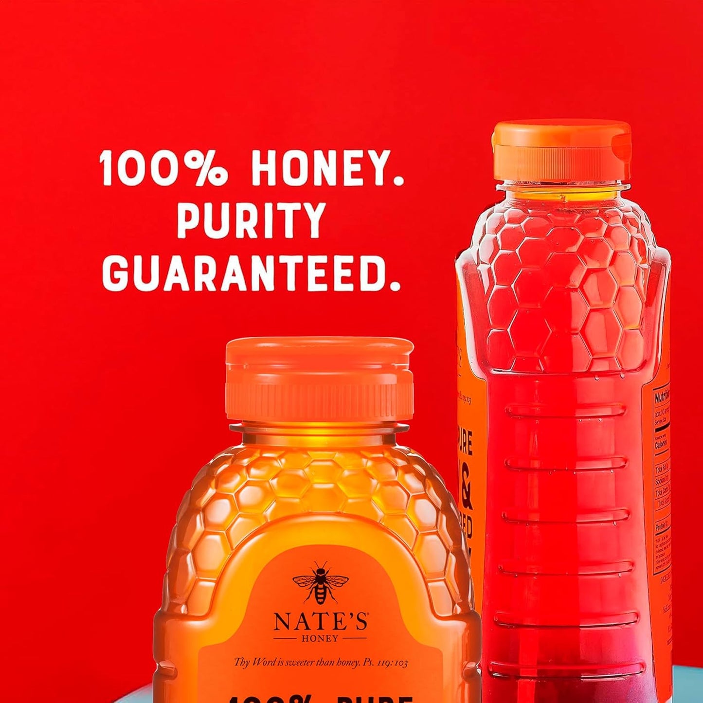 Nate's 100% Pure Raw & Unfiltered Honey – 32 oz Squeeze Bottle