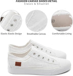 Women's Dual-Wear Canvas Slip-On Sneakers | Low-Top Casual Shoes – 2 Ways to Wear