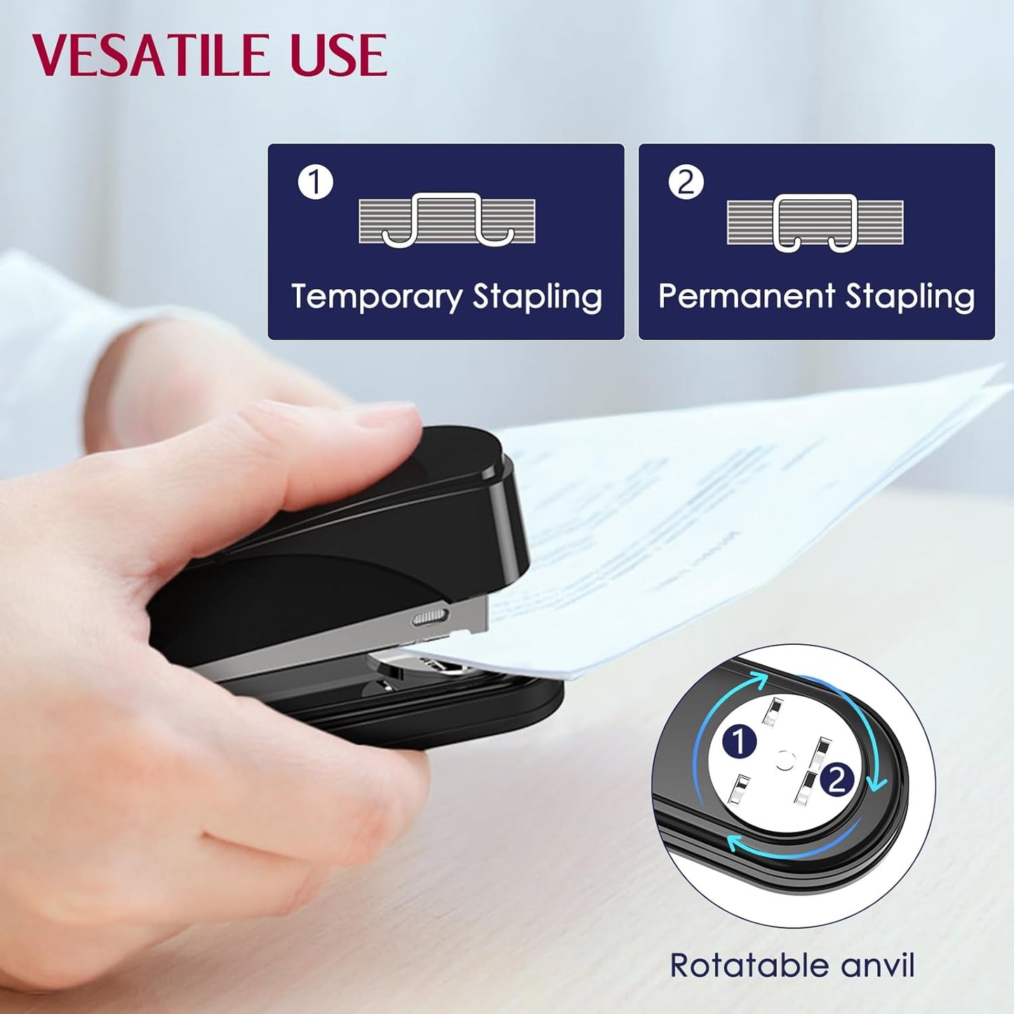 Heavy Duty Metal Stapler Set – 50-Sheet Capacity, 1,750 Staples & Staple Remover Included