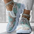 Women's Glitter Mesh Sneakers | Breathable Lightweight Walking Shoes