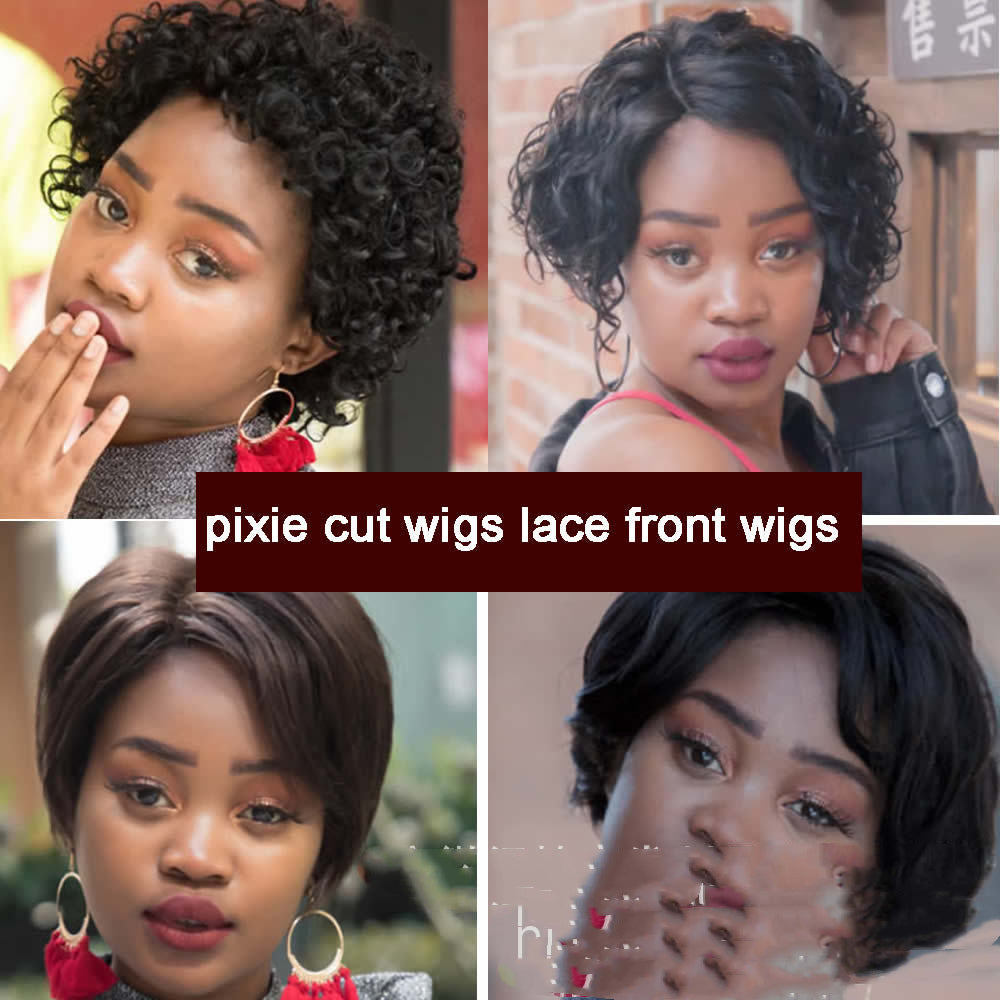 100% Human Hair Pixie Cut Wig – Short Curly Lace Front | Natural Hairline
