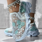 Women's Glitter Mesh Sneakers | Breathable Lightweight Walking Shoes