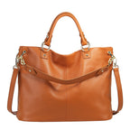 Genuine First Layer Cowhide Leather Tote Bag | Luxury Shoulder Handbag