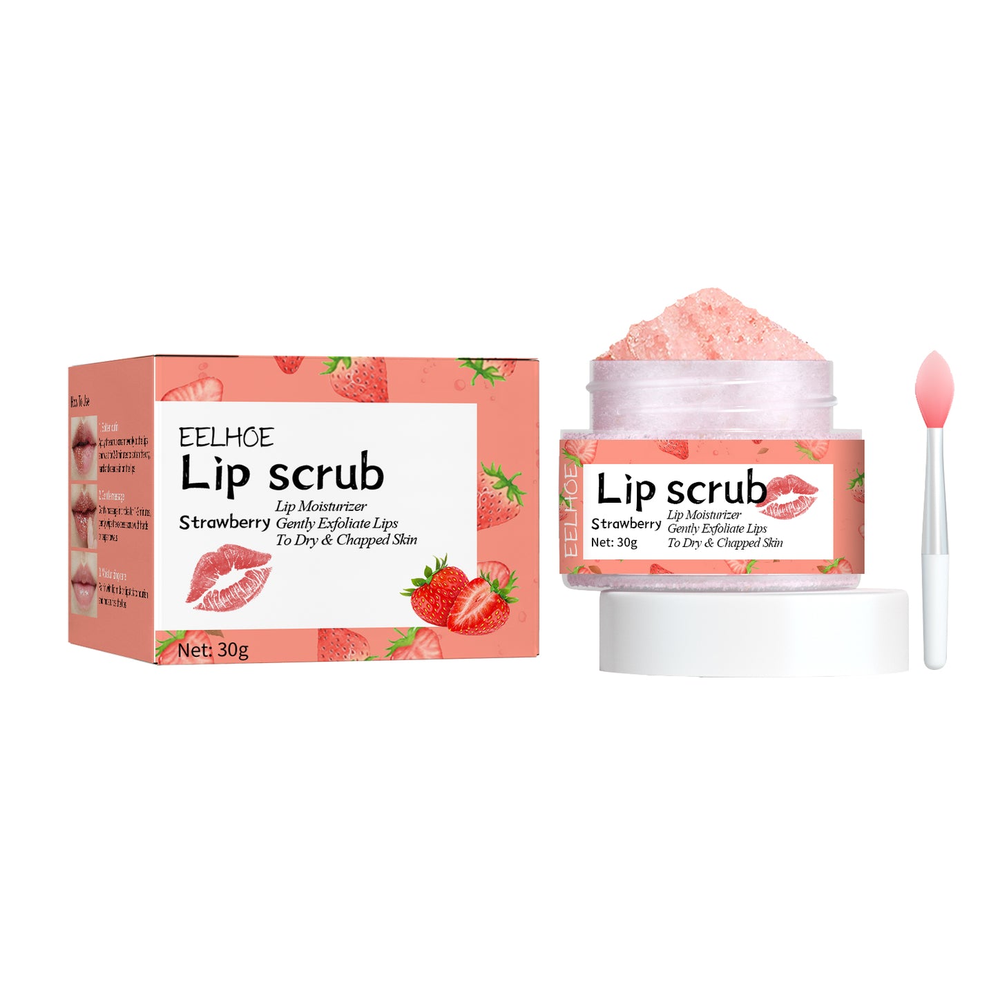 Strawberry Lip Scrub – Exfoliating Sugar Treatment for Soft, Smooth, Kissable Lips