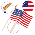 Mini American Flags on Stick - 65 Pack Hand Held USA Flags for July 4th, Memorial Day & Veterans Day