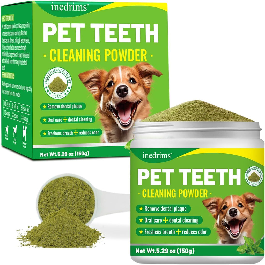 Dog & Cat Dental Powder for Fresh Breath - Natural Teeth Cleaning & Gum Health Support