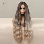 Ombre Brown to Blonde Long Curly Wig | Heat-Resistant Synthetic
