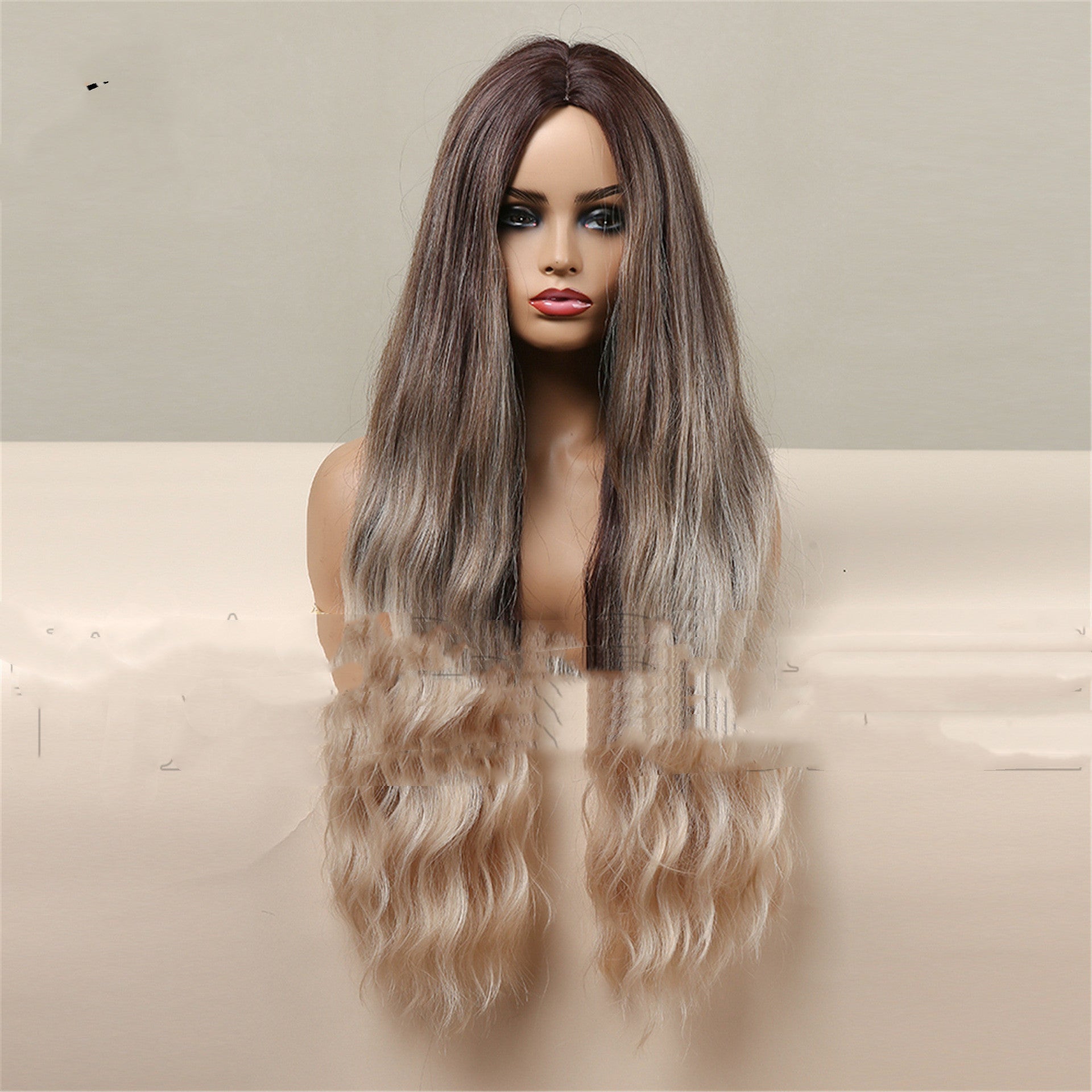 Ombre Brown to Blonde Long Curly Wig | Heat-Resistant Synthetic