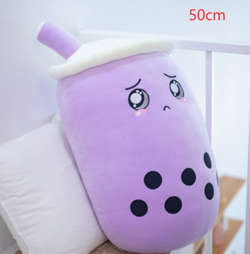 Boba Tea Plush Pillow - Cute Bubble Tea Stuffed Animal Cushion for Kids & Adults