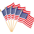 Mini American Flags on Stick - 65 Pack Hand Held USA Flags for July 4th, Memorial Day & Veterans Day