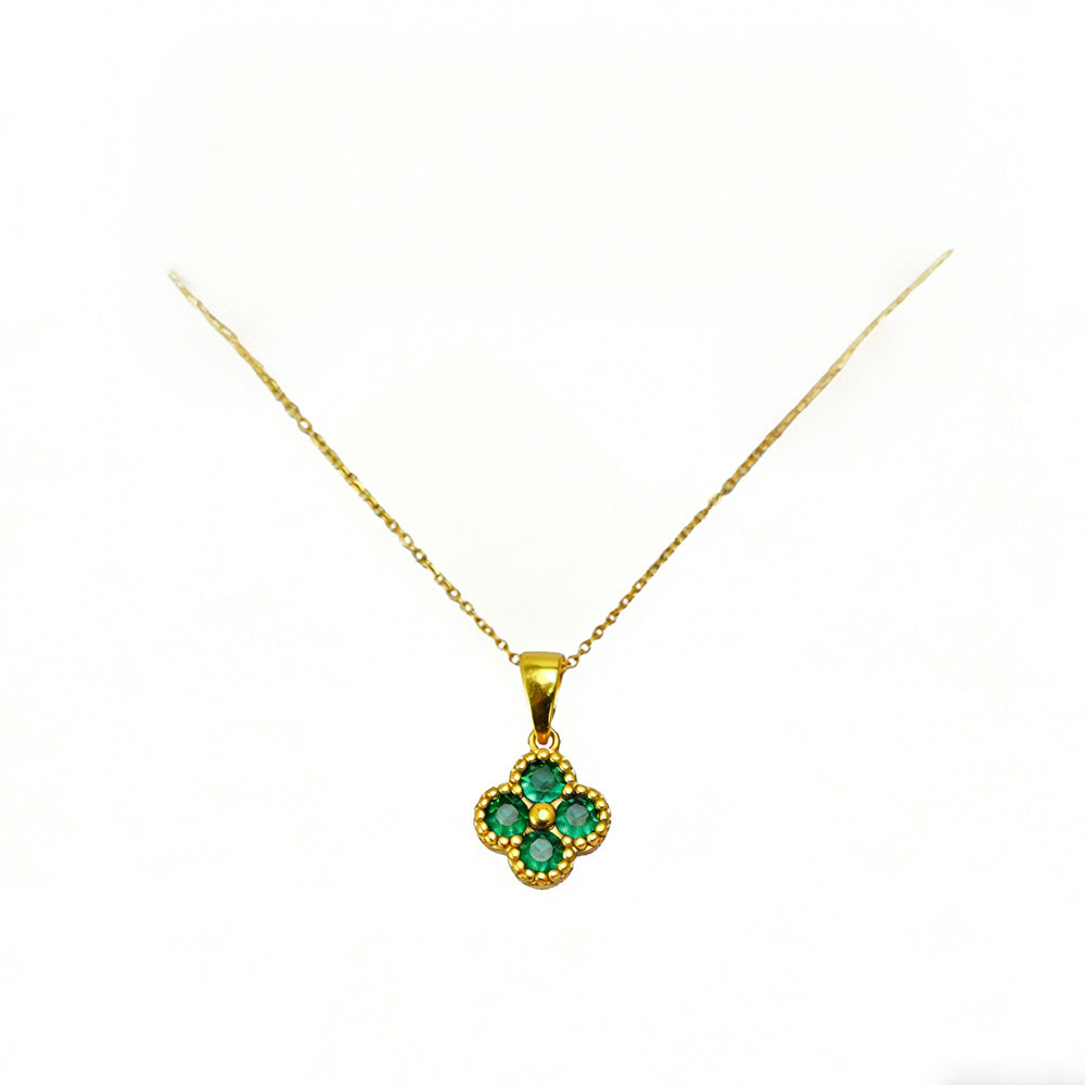 Lucky Four Leaf Clover Necklace | 24K Gold Plated Pendant & Adjustable Chain