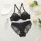 Women's Black Front-Button Lingerie Set – Sexy Bra & Panty Set