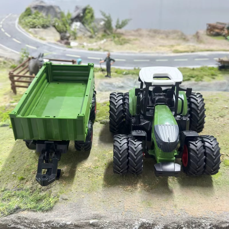 16.5 Inches/42Cm Large Farm Tractor Toys with Trailer, Realistic Farm Tractor Set for Christmas Birthday Gift