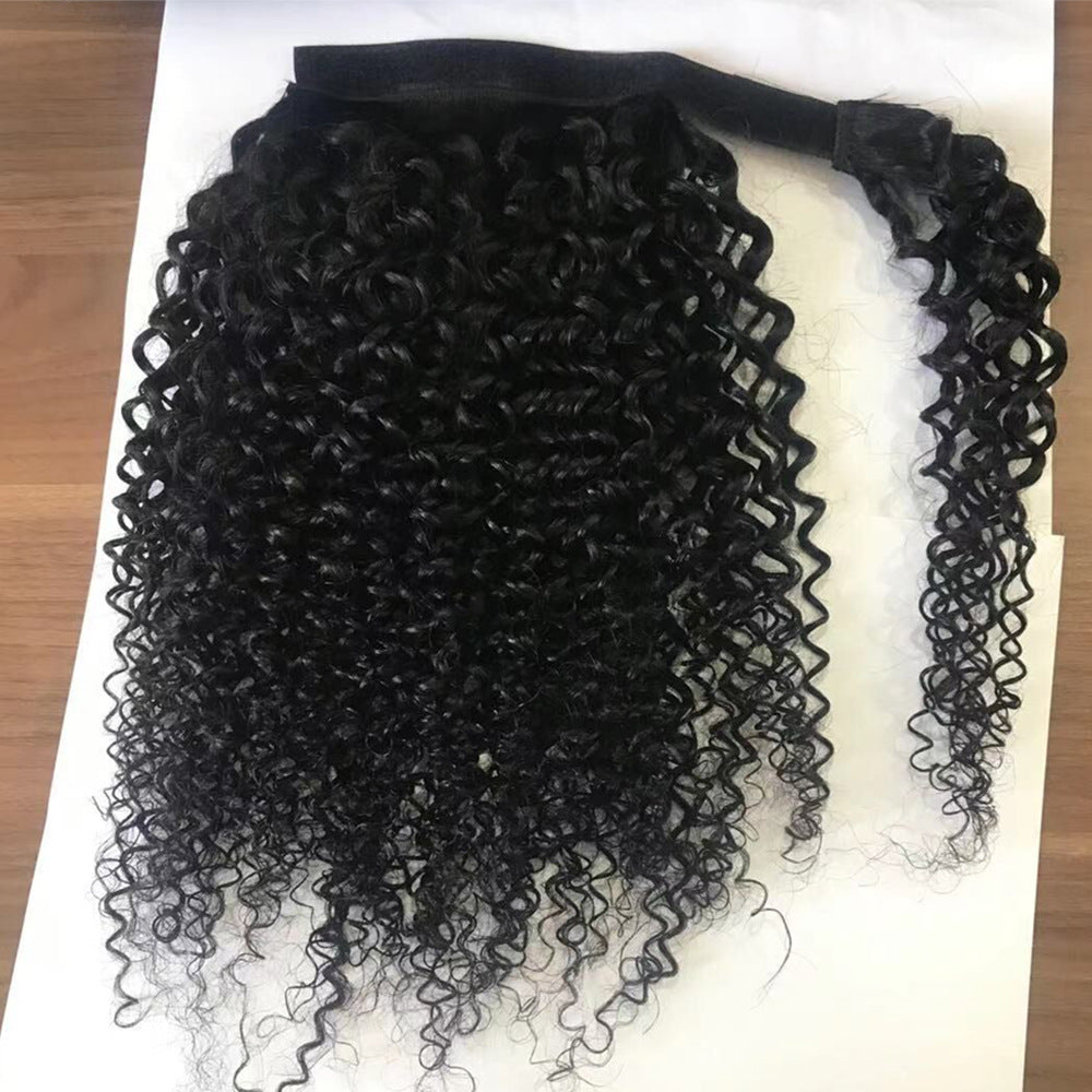 Human Hair Kinky Curly Ponytail Extension - Wrap Around