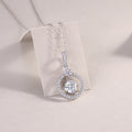 1 Carat Moissanite Pendant Necklace | Sterling Silver, Platinum Plated
