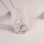 1 Carat Moissanite Pendant Necklace | Sterling Silver, Platinum Plated