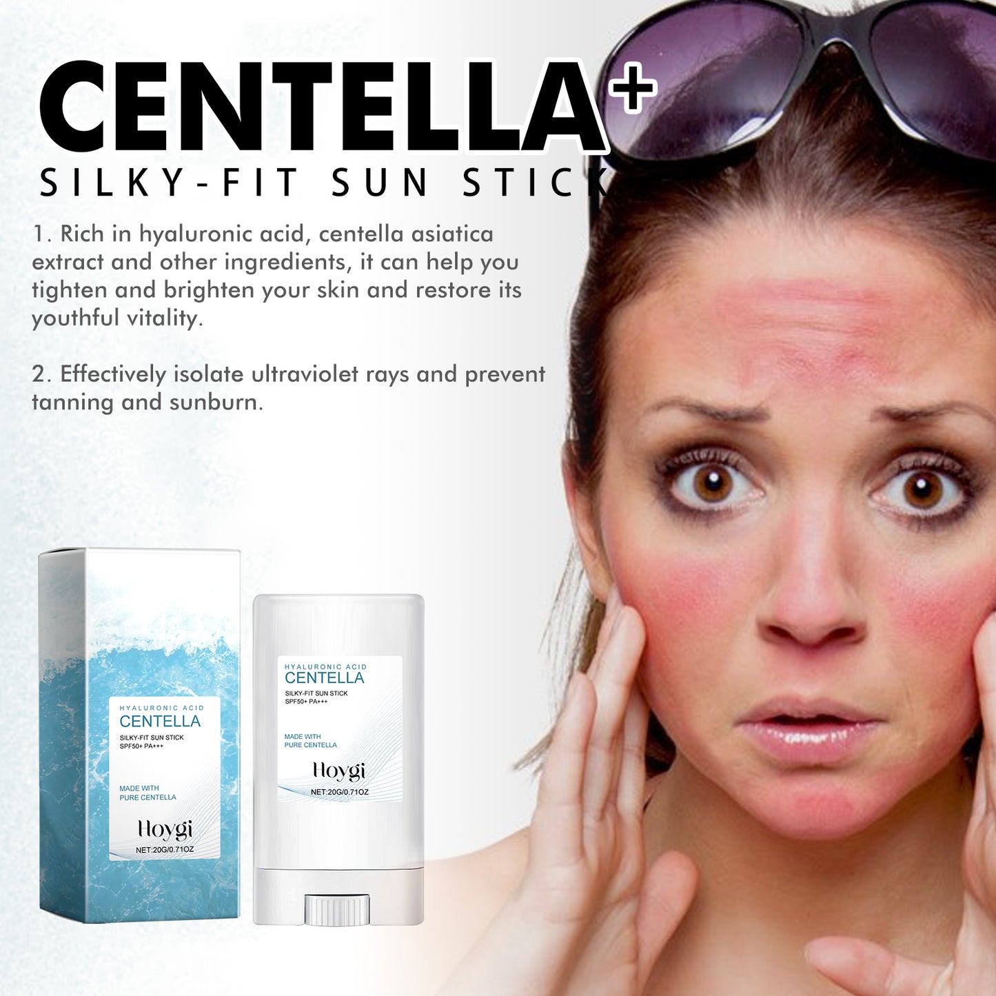 Hyaluronic Acid Sunscreen Stick SPF 50+ – Moisturizing UV Protection for Sensitive & Sun-Damaged Skin