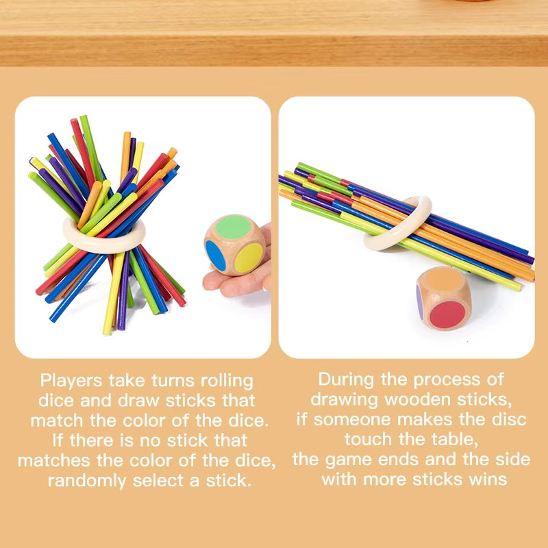 Wooden Stick Drawing Game Toy, Multicolored Sticks Game, Parent Child Interactive Game, Exercise Balance and Concentration