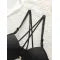 Women's Black Front-Button Lingerie Set – Sexy Bra & Panty Set