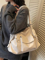 Multiple Pockets Handbag – Large PU Leather Shoulder Bag