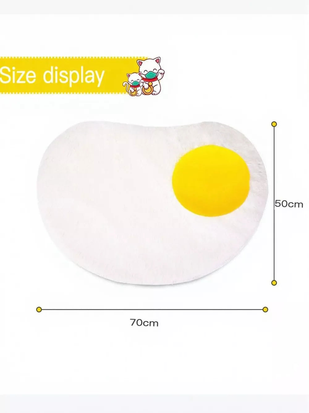 Fried Egg Design Plush Pet Mat | Cute Novelty Sleeping Mat for Dogs & Cats