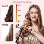 5-in-1 Professional Curling Wand Set – 4 Interchangeable Ceramic Barrels, LCD Display & Auto Shut-Off