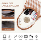 Woven Vegan Leather Hobo Bag - Soft Braided Tote with Spacious Interior