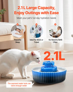 Ceramic Pet Water Fountain 2.1L – Quiet Automatic Cat & Dog Water Dispenser