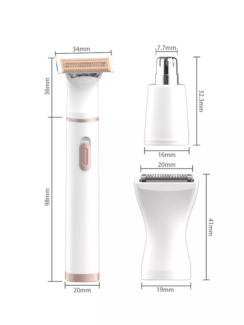 5-in-1 Rechargeable Hair Removal Device – Waterproof | Multi-Functional Electric Trimmer
