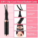 Heated Eyelash Curler – USB Rechargeable Electric Lash Curler | 3 Temperature Settings
