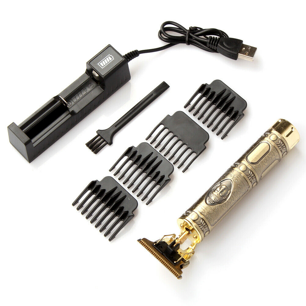 Professional Cordless Hair Clipper & Beard Trimmer - Zero Gap T-Blade for Precision Cuts