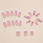 Glitter Butterfly Press On Nails – 24 Piece Long Square False Nails