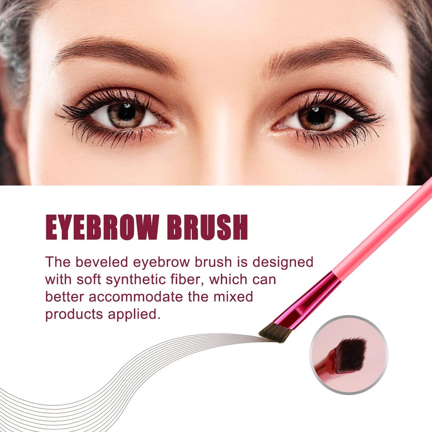 Professional Eyebrow Makeup Brush Set – 3-Piece Precision Brow Shaping & Filling Kit