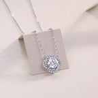 1 Carat Moissanite Pendant Necklace | Sterling Silver Four Leaf Clover