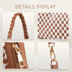 Woven Vegan Leather Hobo Bag - Soft Braided Tote with Spacious Interior