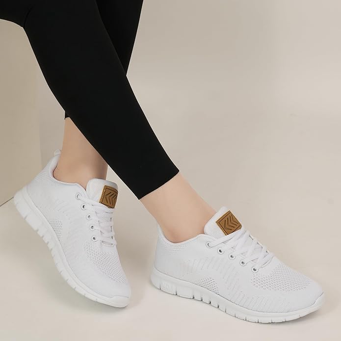 Women's Knit Slip-On Walking Sneakers | Memory Foam Lightweight Casual Shoes