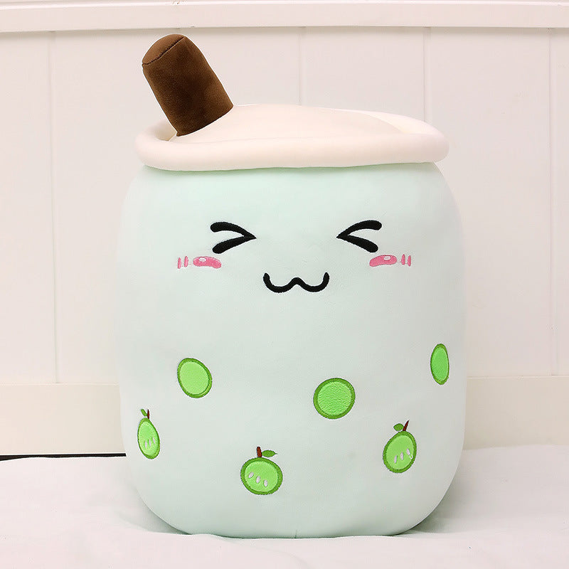 Boba Tea Plush Pillow - Cute Bubble Tea Stuffed Animal Cushion for Kids & Adults