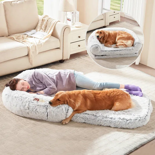 Human Dog Bed – Oversized 71"x43" Orthopedic Memory Foam Lounger for Large Dogs & Owners