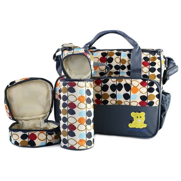 5-Piece Baby Diaper Bag Set - Water-Resistant Travel Organizer with Changing Pad for Parents