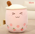 Boba Tea Plush Pillow - Cute Bubble Tea Stuffed Animal Cushion for Kids & Adults