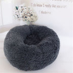 Plush Round Cat Bed – Ultra Soft Faux Fur Nest for Cats & Small Dogs