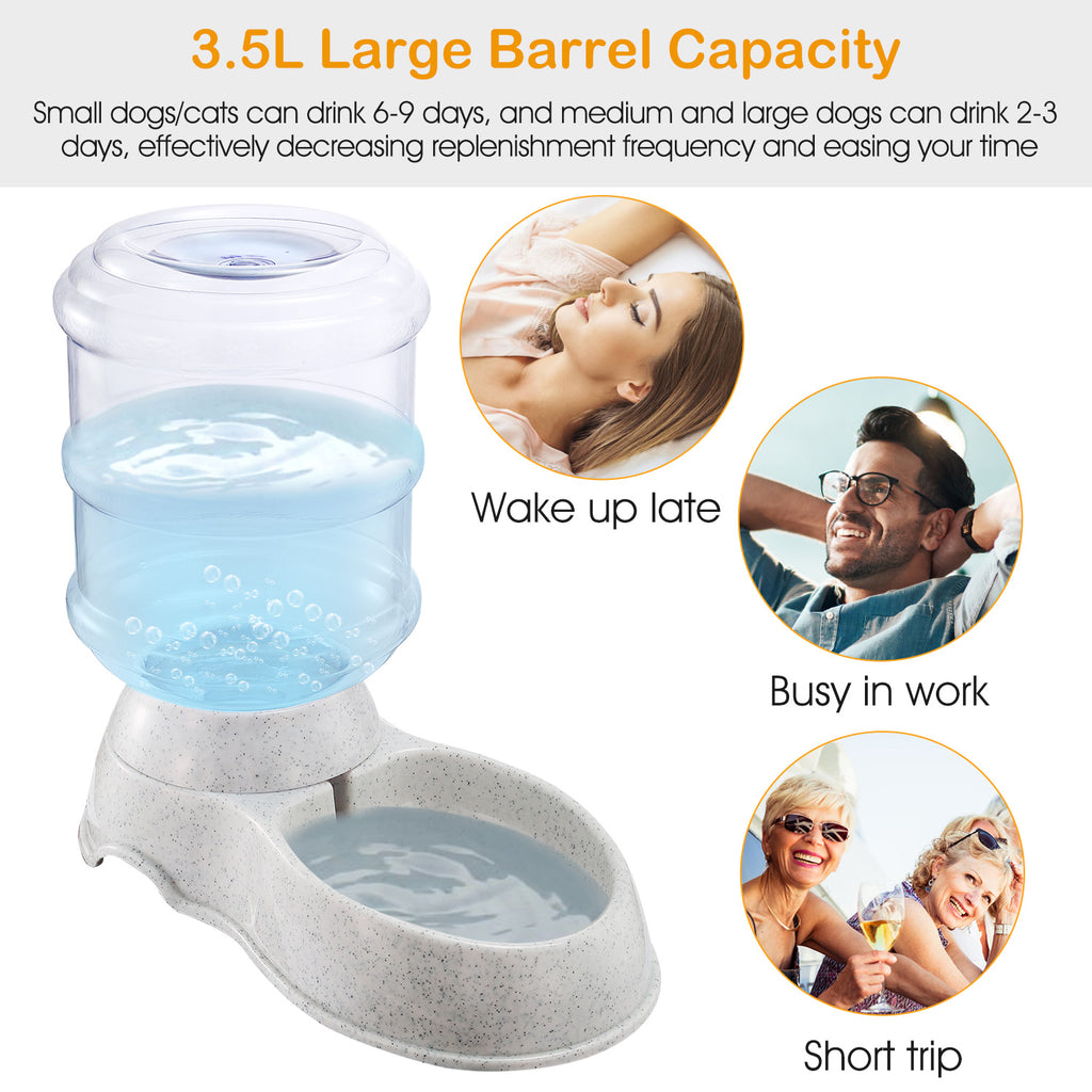 Automatic Pet Water Dispenser - 1 Gallon Self-Filling Gravity Waterer for Dogs and Cats
