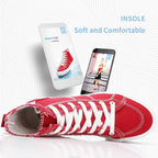 Women's High-Top Lace-Up Canvas Sneakers | Vulcanized Mid-Calf Casual Shoes